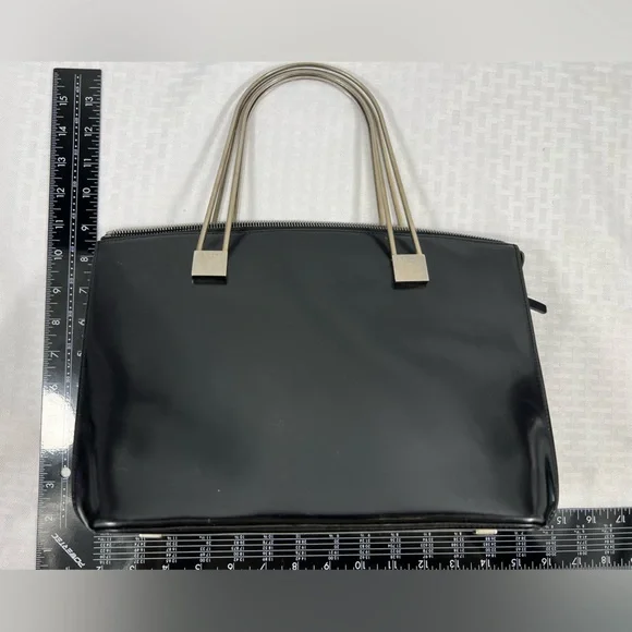 Céline Vintage Structured Tote w/Sculptural Metal Handles, Rare Collector Piece - Picture 12 of 13